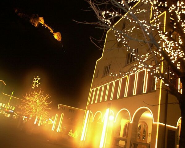 Weihnachtsbeleuchtung Rathaus Vaduz